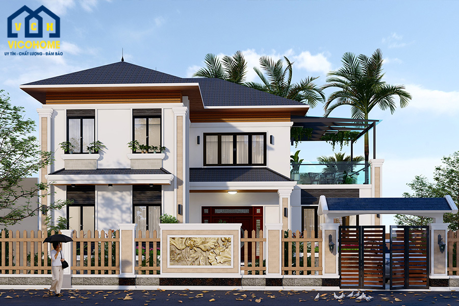 Thiết kế biệt thự mái nhật – anh Đạt – Bắc Ninh - TKBT0031