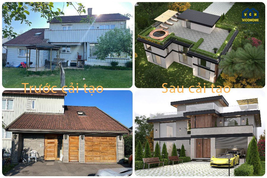 Cải tạo villa cũ 2 tầng phong cách hiện đại - anh Minh - Nauy - TKBT0033