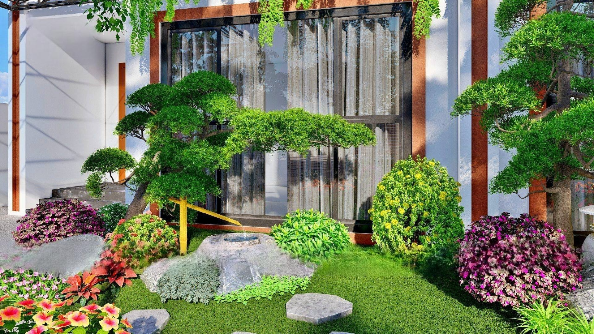 Cảnh quan sân vườn - chị Vân - Đà Nẵng - TKSV0002