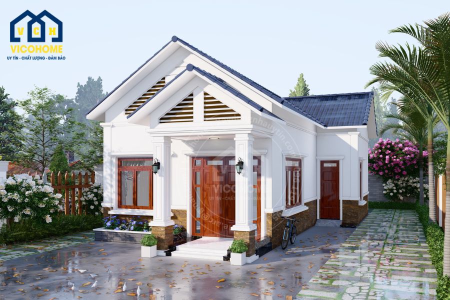 Thiết kế nhà cấp 4 mái thái - anh Nam - Thái Nguyên - TK40009
