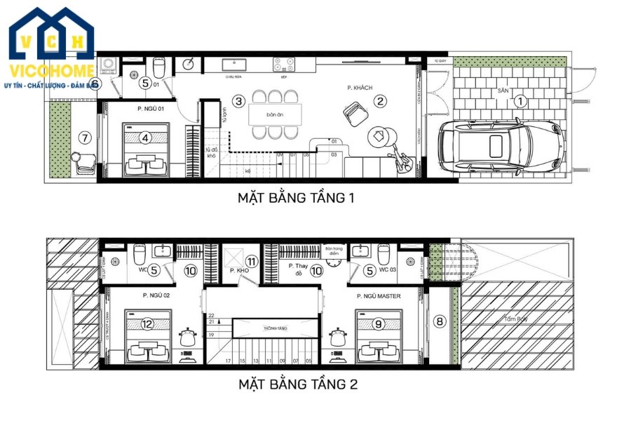 30+ Mẫu bản vẽ thiết kế nhà 2 tầng đẹp - hiện đại nhất