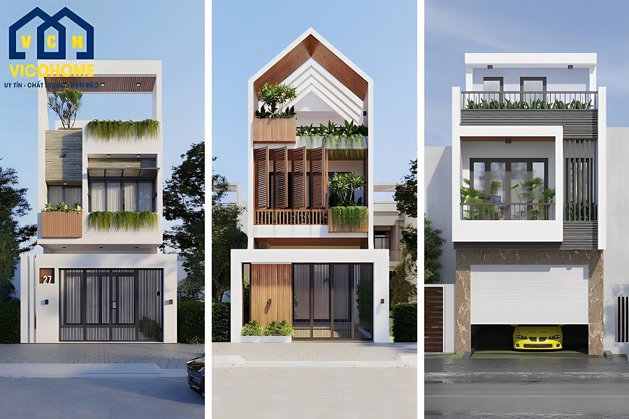50+ Mẫu nhà 2 tầng 1 tum đẹp, hiện đại, phong cách