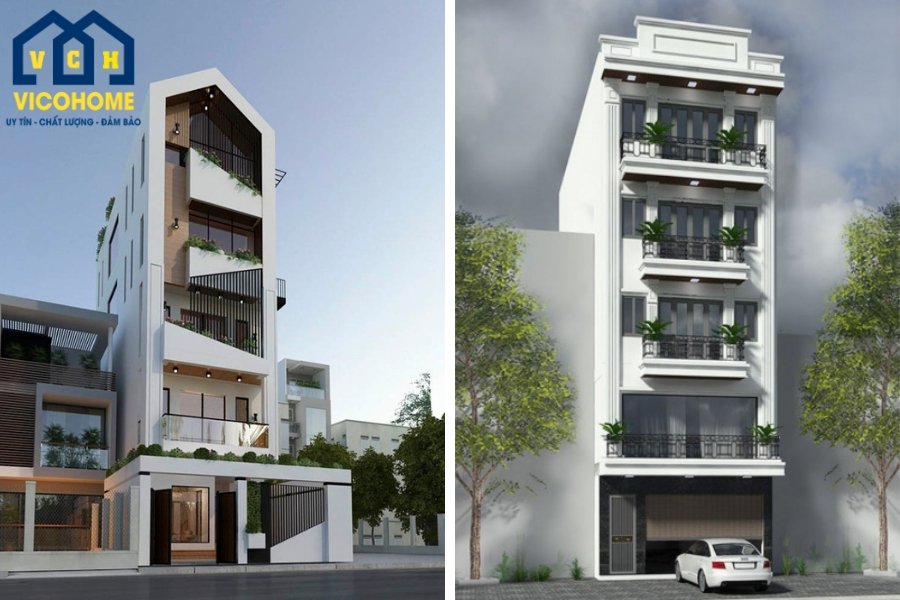 Mẫu thiết kế nhà 5x20 5 tầng có thang máy sang trọng và tiện nghi nhất 2025