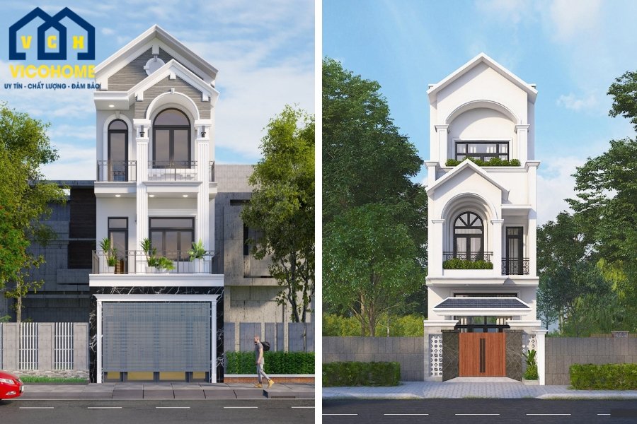 30+ Mẫu nhà ống 3 tầng mái Thái mặt tiền 5m tối ưu công năng - Thẩm mỹ